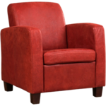 Blauwe leren landelijke fauteuil Smart - poot hout zwart - Kenia Leer Denim (blauw leer)