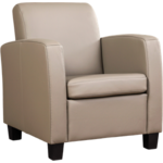 Blauwe leren landelijke fauteuil Joy - poot hout bruin - Toledo Leer Turquoise (blauw leer)