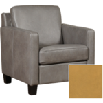 Leren fauteuil Smart - Granada Amber - Poot hout, Bruin