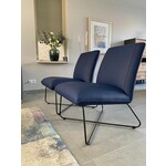 Set van 2 leren fauteuils zonder armleuning met kruisframe - bruin leer - Echt leer, Industrieel, ontdek de vele Leersoorten en Kleuren bij ShopX