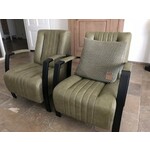 Set van 2 leren fauteuils met stalen frame - grijs leer - Echt leer, Industrieel, ontdek de vele Leersoorten en Kleuren bij ShopX