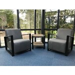 Set van 2 leren fauteuils met stalen frame - oranje leer - Echt leer, Industrieel, ontdek de vele Leersoorten en Kleuren bij ShopX