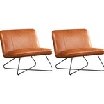 Set van 2 Leren fauteuils Level - Echt leer, Industrieel, Comfortabel en kies uit meer dan 150+ kleuren - Ontdek de Vele Leersoorten en Kleuren bij ShopX