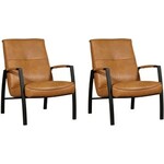 Set van 2 Leren design fauteuils Secret - Echt leer, Industrieel, Comfortabel en kies uit meer dan 150+ kleuren - Ontdek de Vele Leersoorten en Kleuren bij ShopX