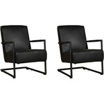 Set van 2 Leren fauteuils Less - Echt leer, Industrieel, Comfortabel en kies uit meer dan 150+ kleuren - Ontdek de Vele Leersoorten en Kleuren bij ShopX