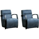 Set van 2 Leren fauteuils zonder armleuning Smile 80 - Echt leer, Industrieel, Comfortabel en kies uit meer dan 150+ kleuren - Ontdek de Vele Leersoorten en Kleuren bij ShopX