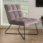 Leren fauteuil met stalen frame - blauw leer - Echt leer, Industrieel, ontdek de vele Leersoorten en Kleuren bij ShopX