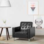 EKHO armleuningstoel met metalen frame, Inktzwart