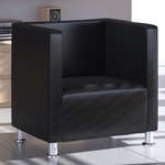 Fauteuil verstelbaar met voetensteun kunstleer wit