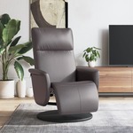 Fauteuil verstelbaar met voetensteun kunstleer bruin