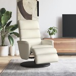 Fauteuil verstelbaar met voetensteun kunstleer grijs