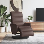 Fauteuil verstelbaar met voetensteun kunstleer bruin