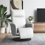 Fauteuil verstelbaar met voetensteun kunstleer cappuccinokleur