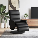 Fauteuil verstelbaar met voetensteun kunstleer zwart