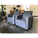 Set van 2 leren fauteuils met houten poten - bruin leer - Echt leer, Landelijk, ontdek de vele Leersoorten en Kleuren bij ShopX