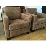 Set van 2 leren fauteuils met houten poten - bruin leer - Echt leer, Landelijk, ontdek de vele Leersoorten en Kleuren bij ShopX