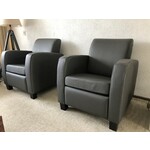 Set van 2 leren fauteuils met houten poten - rood leer - Echt leer, Landelijk, ontdek de vele Leersoorten en Kleuren bij ShopX