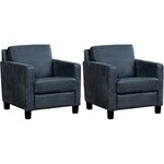 Set van 2 Leren fauteuils Smart - Echt leer, Landelijk, Comfortabel en kies uit meer dan 150+ kleuren - Ontdek de Vele Leersoorten en Kleuren bij ShopX