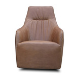 Eleonora Leren Fauteuil 'Lex' kleur donkerbruin leder