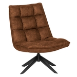 Bendt Fauteuil 'Ida' PU-leder, kleur zwart / cognac