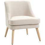 HOMCOM relaxstoel met rugkussen, comfortabele fauteuil, verhoogde poten, stijlvol linnen, 52,5 x 69 x 77 cm, grijs | Aosom.nl