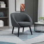 HOMCOM eetkamerstoel, modern linnen design, comfortabele zitting, stevige constructie, 63 x 69 x 79,5 cm, stijlvol grijs | Aosom.nl