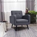 Fauteuil met 2 Zijzakken Oorfauteuil met Rugkussens Enkele Bank Gevoerd Relaxstoel Clubstoel Televisiestoel 75 x 81 x 86 cm