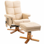 HOMCOM Gestoffeerde Armstoel, comfortabel, stevig houten frame, afneembare kussens, voor woonkamer of slaapkamer, 70 x 70 x 82 cm, Beige | Aosom.nl