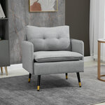 HOMCOM fauteuil, retrodesign accentstoel, comfortabel met binnenvering, stijlvol pied-de-poulepatroon, 70 x 70 x 80 cm, zwart-wit | Aosom.nl