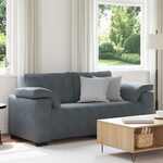 Loveseat bank 140 cm fluweel donkergrijs