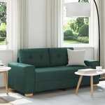 Loveseat Bank Donkergroen 140 cm Stof