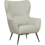 Bruine leren landelijke oorfauteuil Hug - poot hout bruin - Vintage Leer Brown (bruin leer)
