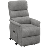 HOMCOM Relaxfauteuil, elektrisch opstaan, verstelbare rugleuning en voetensteun, tot 120 kg, comfortabel design, 66 x 90 x 96 cm, grijs | Aosom.nl