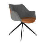 Zuiver Eetkamerstoel 'Doulton' PU en stof, kleur Grijs/Bruin