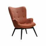 Leren fauteuil met kruisframe - oranje leer - Echt leer, Modern, ontdek de vele Leersoorten en Kleuren bij ShopX