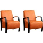 Dutchbone Draaibare Fauteuil 'Flower', kleur Oranje