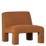 Oranje leren design stoel zonder armleuning - Loveseat - Oranje met Nederlandse vlag