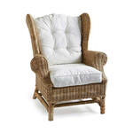 Fauteuil met kussens natuurlijk rattan
