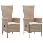Kave Home Outdoor Fauteuil Olbia Met hoge rug, Rattan en Teakhout - Groen