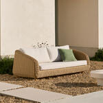 Outsunny Papasan stoel, rotan fauteuil met kussen, draaibaar, weerbestendig, luxe design, 87 x 97 x 86 cm, beige | Aosom.nl