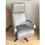Relaxfauteuil Moland - stof - lichtgrijs (incl. voetenbank) - Leen Bakker