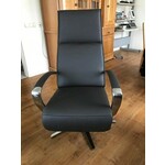 Leren relaxfauteuil met stalen frame - blauw leer - Echt leer, Industrieel, ontdek de vele Leersoorten en Kleuren bij ShopX