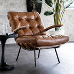 Eleonora Leren Fauteuil 'Bastiaan' kleur Cognac