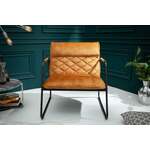 Fauteuil echt leer met acaciahout bruin