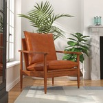 Retro design fauteuil DON flesgroene veerkern gouden voetdoppen - 40984