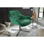 Draaifauteuil BIG DUTCH mosterdgeel fluweel met armleuningen retrostijl - 40010