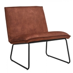 Set van 2 leren fauteuils met houten poten - rood leer - Echt leer, Landelijk, ontdek de vele Leersoorten en Kleuren bij ShopX