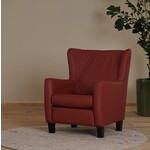 Leren draaifauteuil met hoge rug en stervoet - rood leer - Echt leer, Industrieel, ontdek de vele Leersoorten en Kleuren bij ShopX