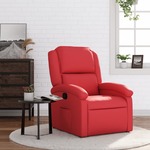 Leren draaifauteuil met hoge rug en schotelvoet - met hocker - rood leer - Echt leer, Industrieel, ontdek de vele Leersoorten en Kleuren bij ShopX