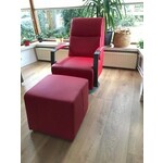 Leren draaifauteuil met stalen frame en schotelvoet - rood leer - Echt leer, Industrieel, ontdek de vele Leersoorten en Kleuren bij ShopX